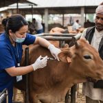 गाईभैँसीमा लाग्ने खोरेत रोग नियन्त्रण गर्न विशेष अभियान, किसानकै गोठमा पुगेर खोप लगाइँदै
